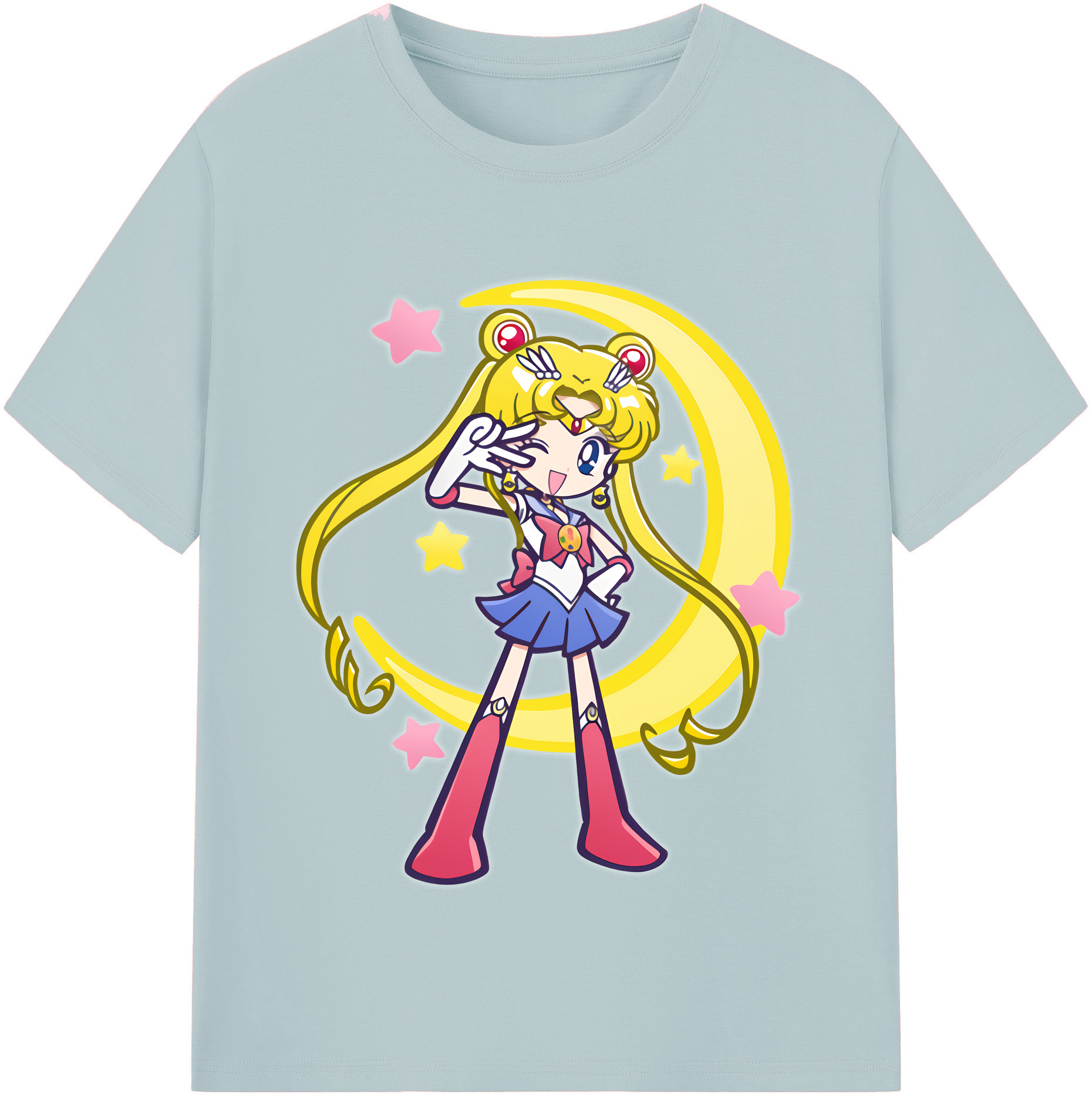 （画像用） 美少女戦士セーラームーン 月野 うさぎ つきの うさぎ Sailor Moon Tsukino Usagi 綿100％半袖Tシャツ（フロントプリント）